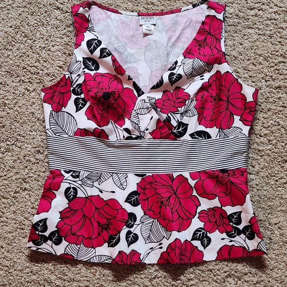 VTG Dorby 2 piece skirt set Size 12 Colors magenta black white - Picture 13 of 15